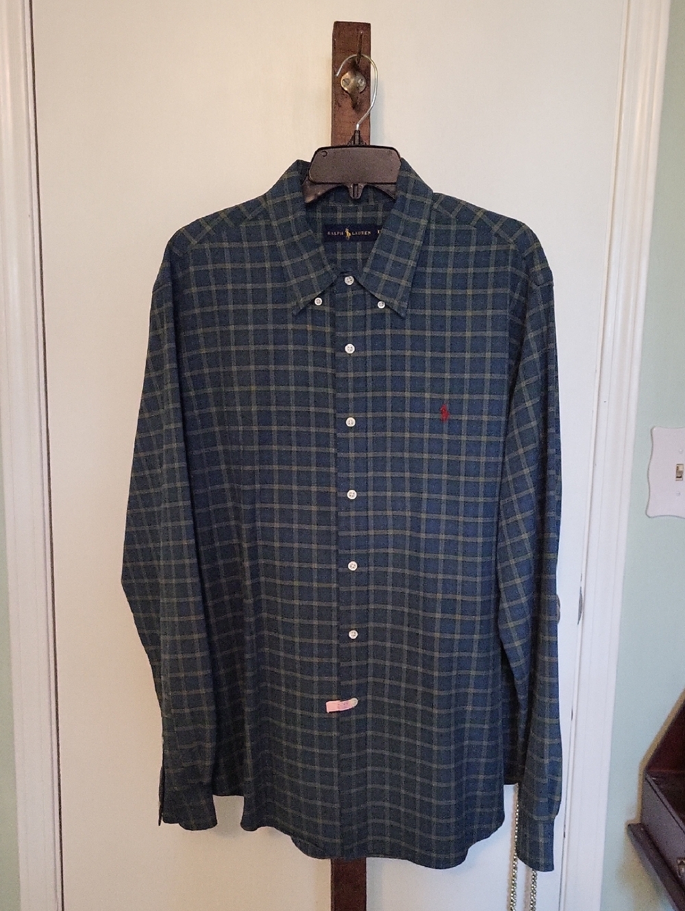 Ralph Lauren Blue and Green Plaid Button-Down Shirt